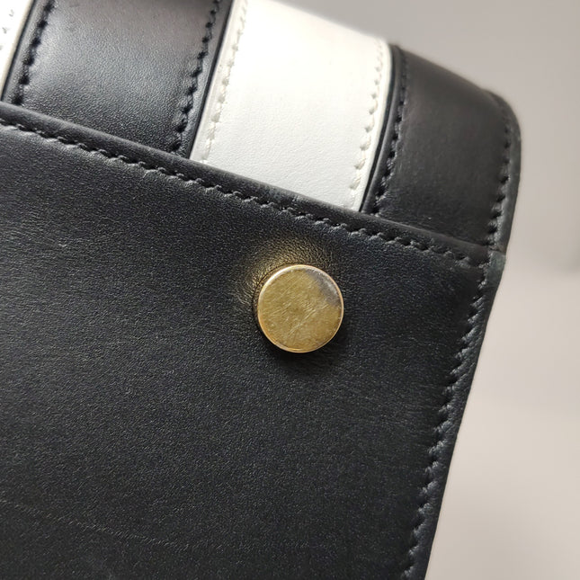 Saint Laurent Sac De Jour Small Black and White Striped Leather Handbag