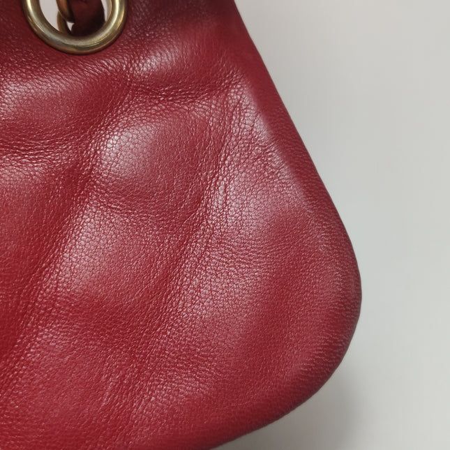 Chanel Seasonal Flap Medium Red Lambskin Leather Valentine Marine Charms