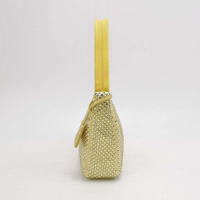 Prada Re-Edition 2000 Mini Yellow Glitter Nylon Shoulder Bag