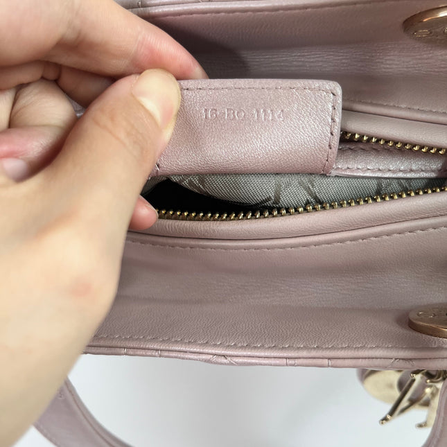 Sold Lady Dior Medium Bag Pink Cannage Leather