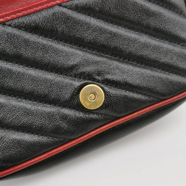 Sold Gucci Marmont Super Mini Flap Leather Bag Black Leather