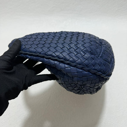 Bottega Veneta Belly Hobo Intrecciato Lambskin Leather Navy Medium 40cm