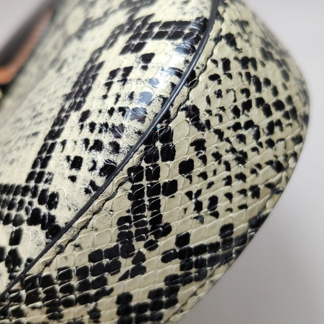 Gucci Jackie 1961 Small Multicolor Calfskin and Python-skin Leather Black With Strap