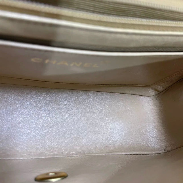 Chanel Diana CC Flap Bag Small Vintage Yellow Lambskin Leather with 24k Gold HW, 1991-1994