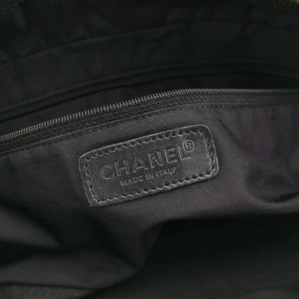 Chanel Travel Line Boston /Bowling Bag 2002 -2003 Black Fabric Shoulder Bag