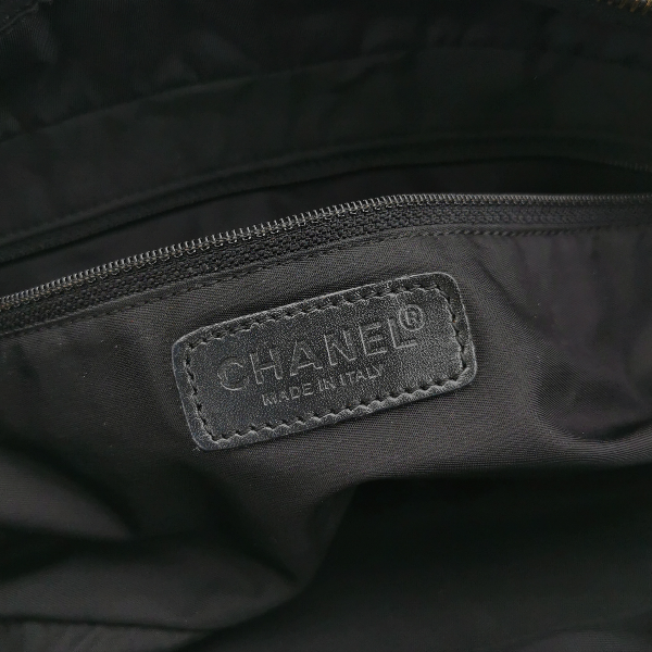 Chanel Travel Line Boston /Bowling Bag 2002 -2003 Black Fabric Shoulder Bag