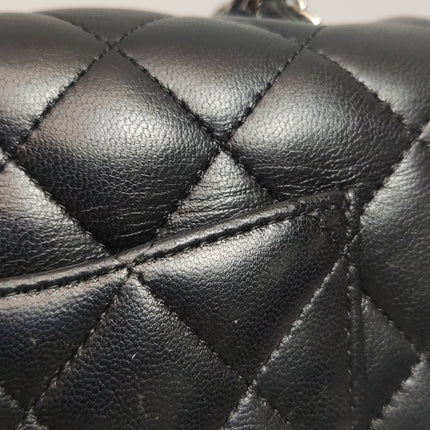 Chanel Classic Flap Mini Black Lambskin Silver Hardware