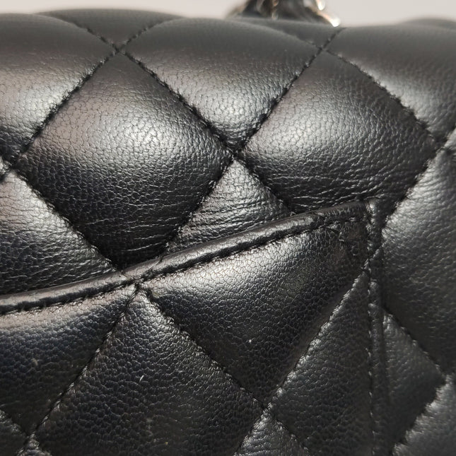 Chanel Classic Flap Mini Black Lambskin Silver Hardware