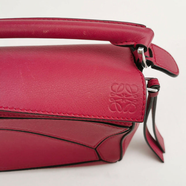 Sold Loewe Puzzle Mini Red Calfskin Leather Crossbody Bag