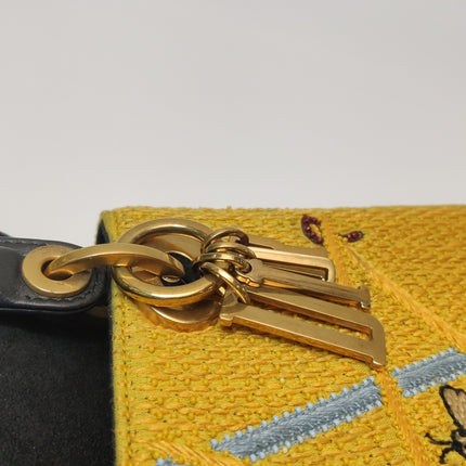 Lady Dior Mini Limited Edition Yellow Star and Bee Beaded Handbag 2017