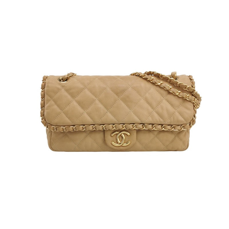 Chanel Chain Me Chain Around Medium Flap Bag Beige Calfskin Leather, 2011-Luxbags