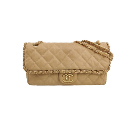 Chanel Chain Me Chain Around Medium Flap Bag Beige Calfskin Leather, 2011-Luxbags