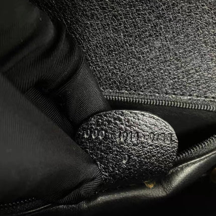 Gucci Bamboo 1947 Small Black Grained Leather Top Handle Bag