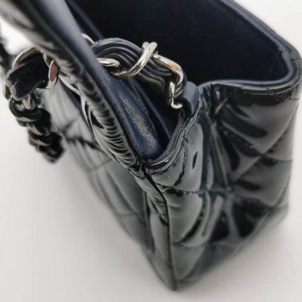 Sold Chanel Mini Square Classic Flap 2014 Navy Patent Leather Crossbody Bag