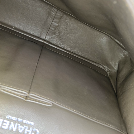 Chanel Classic Flap Jumbo 2012 Coffee Brown Caviar Leather Double Flap Silver Hardware