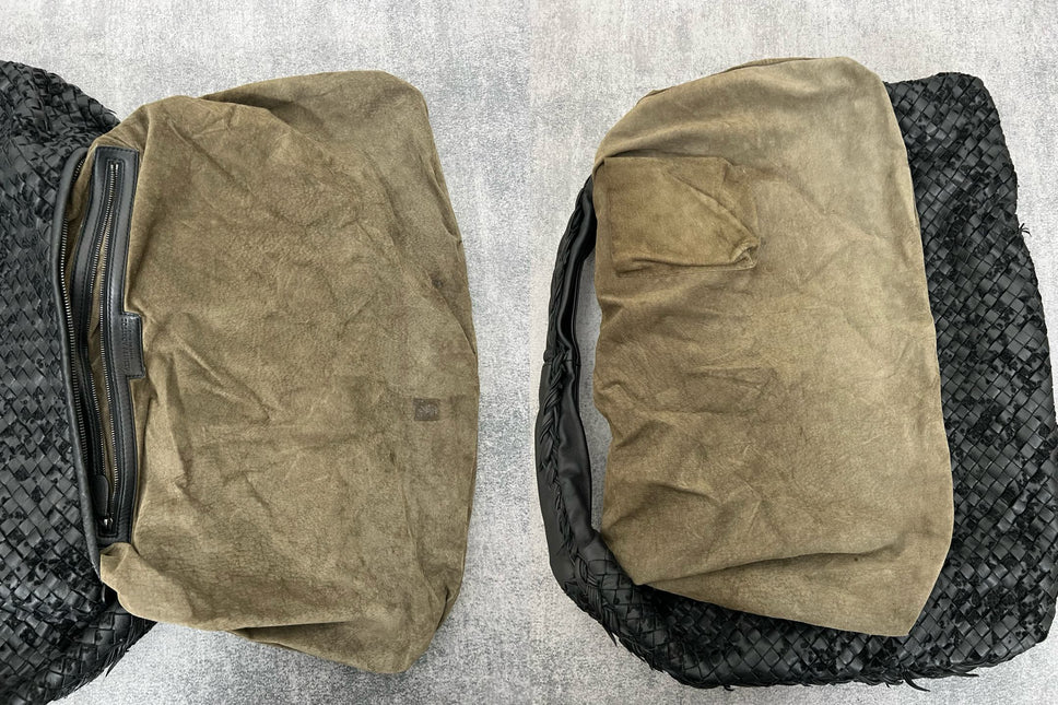 Bottega Veneta Veneta Hobo Maxi Black Leather and Velvet 52cm