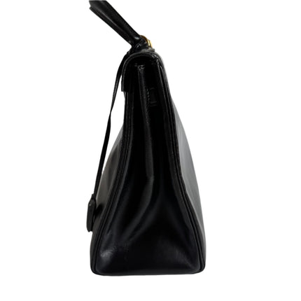 Hermes Kelly 32 Retourne Black Box Leather Gold HW 1987
