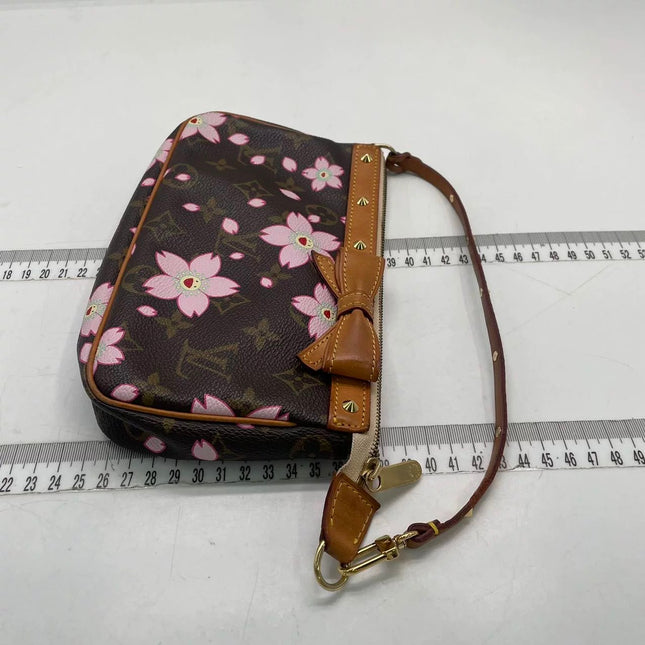 Louis Vuitton x Takashi Murakami Cherry Blossom Pochette Accessoire Brown Monogram