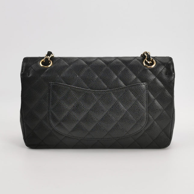 Chanel Classic Flap Medium Black Caviar Leather Gold Hardware, 2009-2010