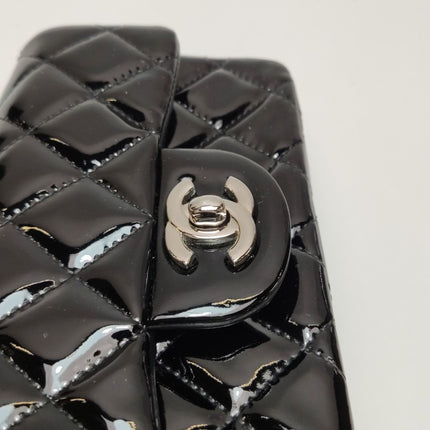 Sold Chanel Classic Flap Rectangular Super Mini Black Patent Leather Silver Hardware