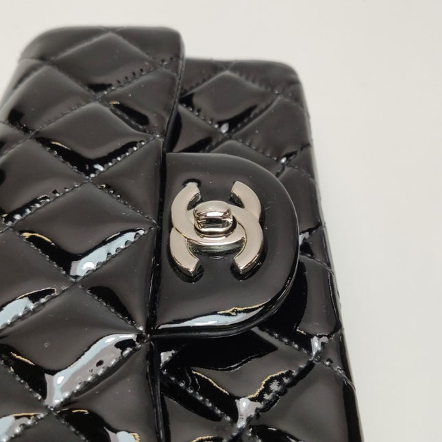 Sold Chanel Classic Flap Rectangular Super Mini Black Patent Leather Silver Hardware