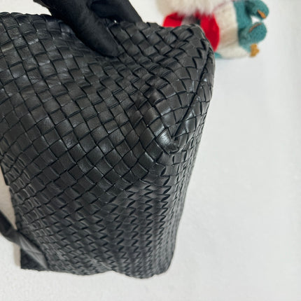 Sold Bottega Veneta Cabat Small Intreccio Leather Tote Bag Black