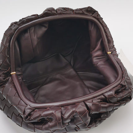 Bottega Veneta Pouch Large Intrecciato Dark Chocolate Brown Calfskin Leather