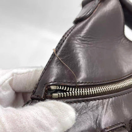 Sac à main Dior Corset en cuir noir et dentelle, avec ferrures argentées