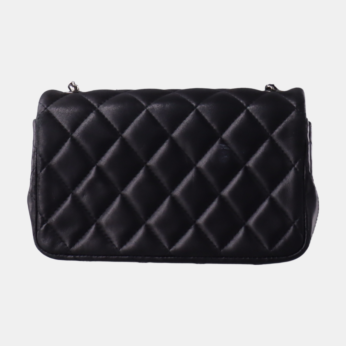 Chanel Classic Flap Super Mini Black Lambskin Leather Silver Hardware