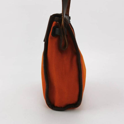 Hermes Herbag Mini Red and Orange Canvas Silver-tone Hardware Crossbody Bag
