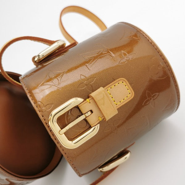 Louis Vuitton Astor Patent Leather Burnt Orange Brown Bucket Crossbody Bag