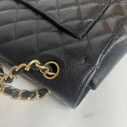 Chanel Classic Flap Maxi 2011 Black Caviar Leather Double Flap with Gold Hardware
