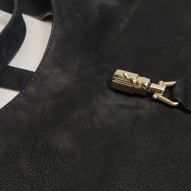 Gucci Jackie 1961 Medium Black Suede Leather Bag