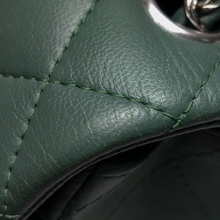 Chanel Classic Flap Mini Rectangular 2019 Green Lambskin Leather Silver Hardware