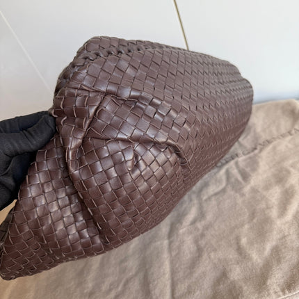 Bottega Veneta Belly Hobo Intreccio Leather Dark Chocolate Brown Large 50cm