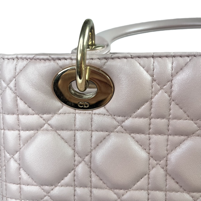 Sold Lady Dior Medium Bag Pink Cannage Leather