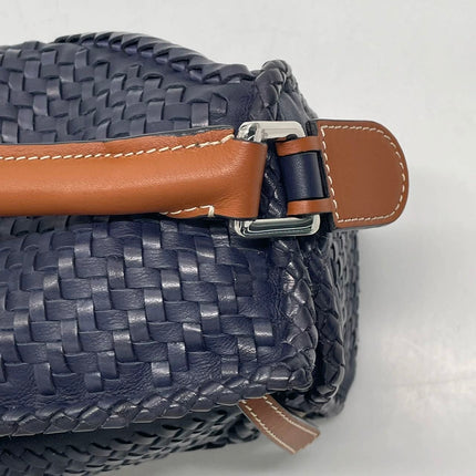 Loewe Braided Puzzle Small Woven Navy Leather Crossbody Bag