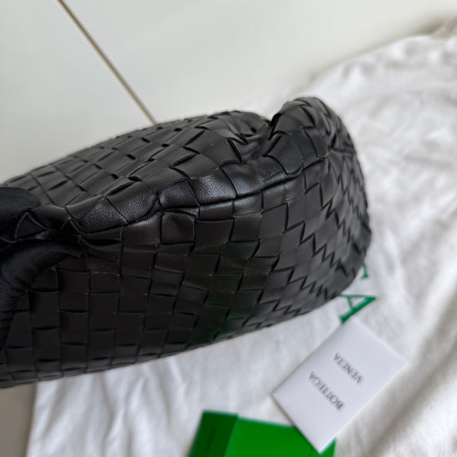 Bottega Veneta Jodie Small Black Lambskin Leather Silver Hardware