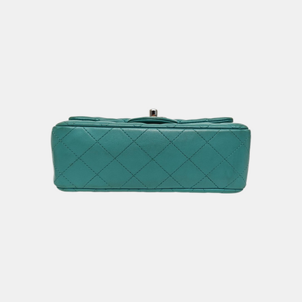 Chanel Classic Flap Mini Turquoise Blue Lambskin Leather Gold Hardware 2014