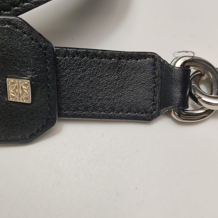 Loewe Puzzle Small Black Smooth Leather White Logo With Metal Feet 2016