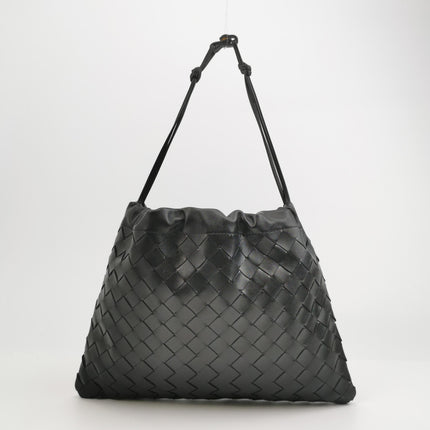 Bottega Veneta Dustbag Black Intrecciato Leather Shoulder Bag