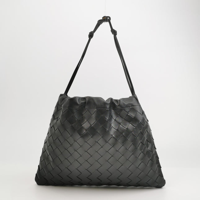 Bottega Veneta Dustbag Black Intrecciato Leather Shoulder Bag