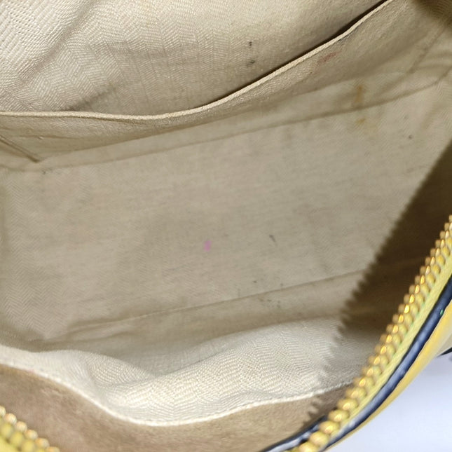 Loewe Puzzle Small Tricolor Tan Yellow Grey Braided Handle Crossbody Bag