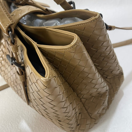 Bottega Veneta Roma Intrecciato Nappa Leather Beige Light Brown Small 30cm