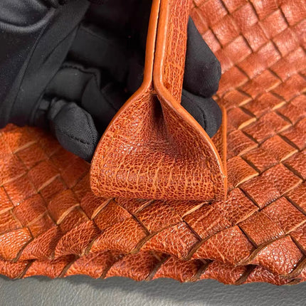 Bottega Veneta Cabat Tote Burnt Metallic Orange Intrecciato Leather 40cm