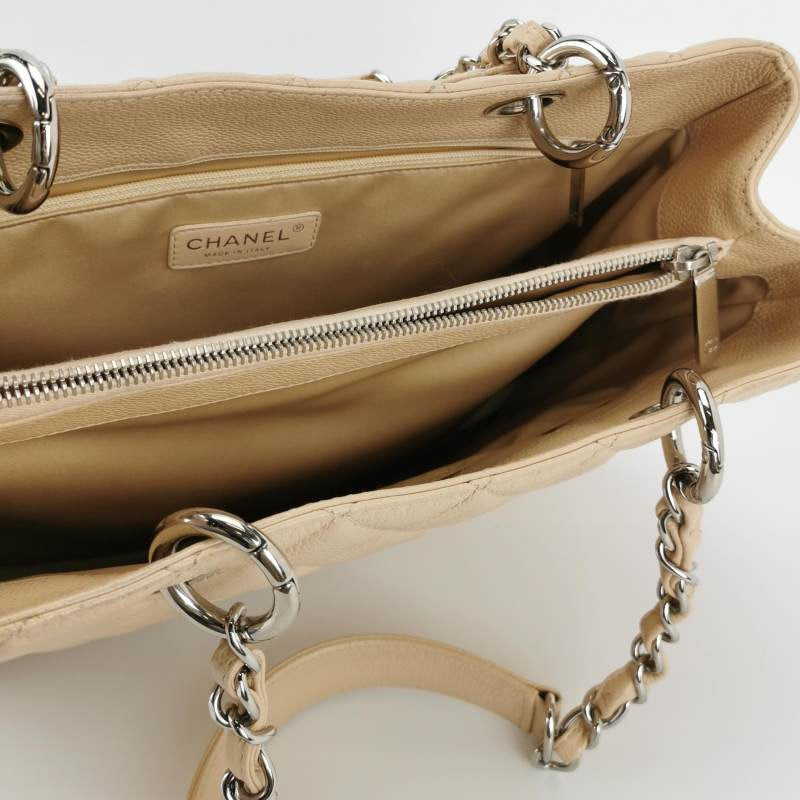 Chanel GST Grand Shopping Tote 2011 Beige Caviar Leather PM