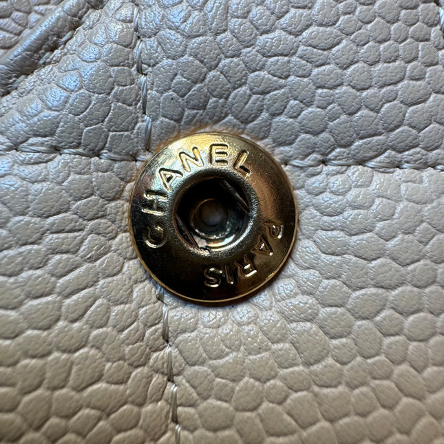 Chanel Timeless Classic Flap Medium Beige Caviar Leather Gold Hardware, 2009-2010