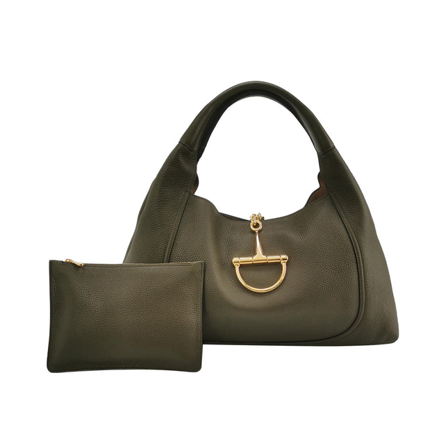 Gucci Softbit Maxi Shoulder Bag Olive Green Calfskin Leather 2024-Luxbags