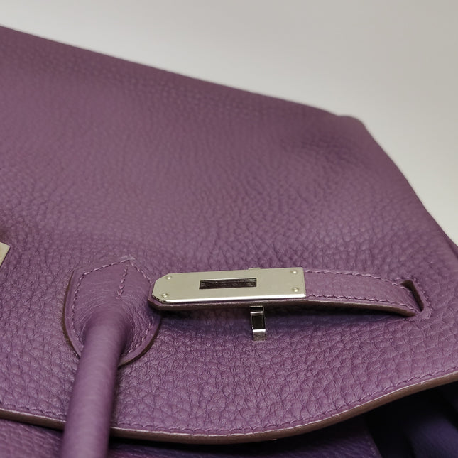 Hermès Birkin 35 Torillon Clemence Leather N5 Cassis Violet Palladium Hardware 2011