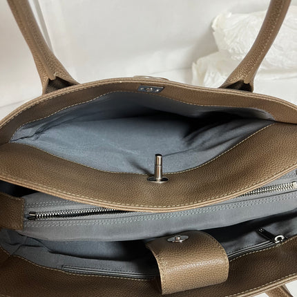 Chanel Cerf Executive Tall Brown Leather Handbag 30cm